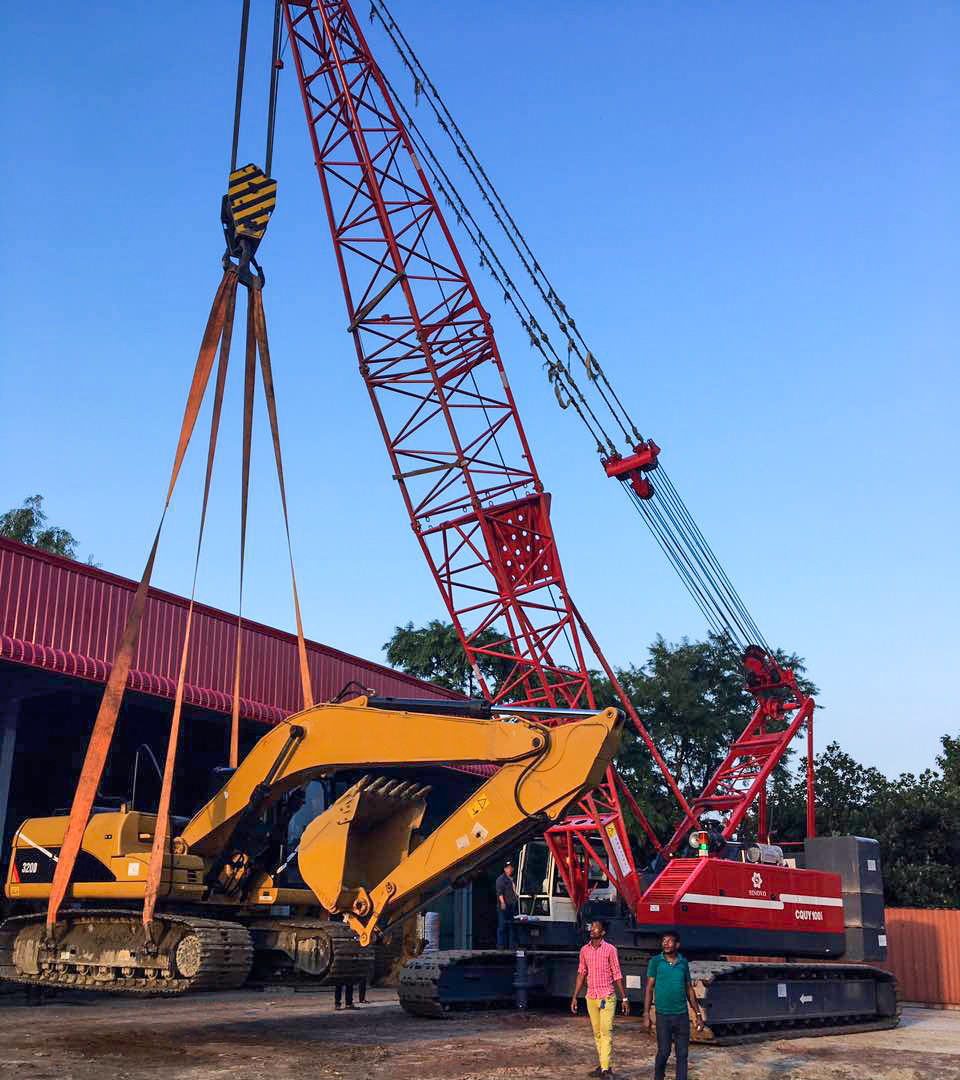 Lifting 52T Travelling 1.42km/h Hydraulic Crawler Crane